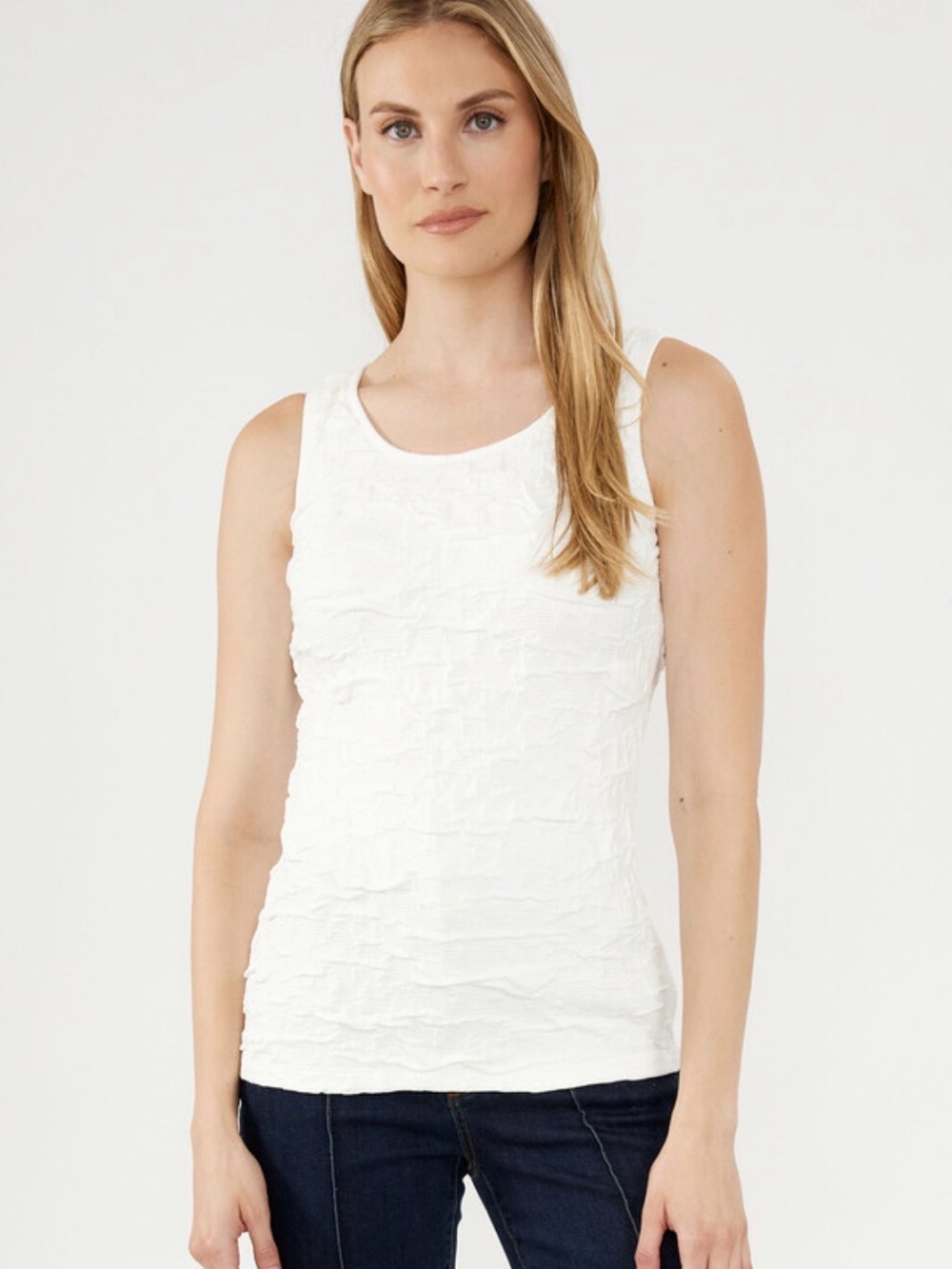 Worthington White Layered Ruffle Tank Top